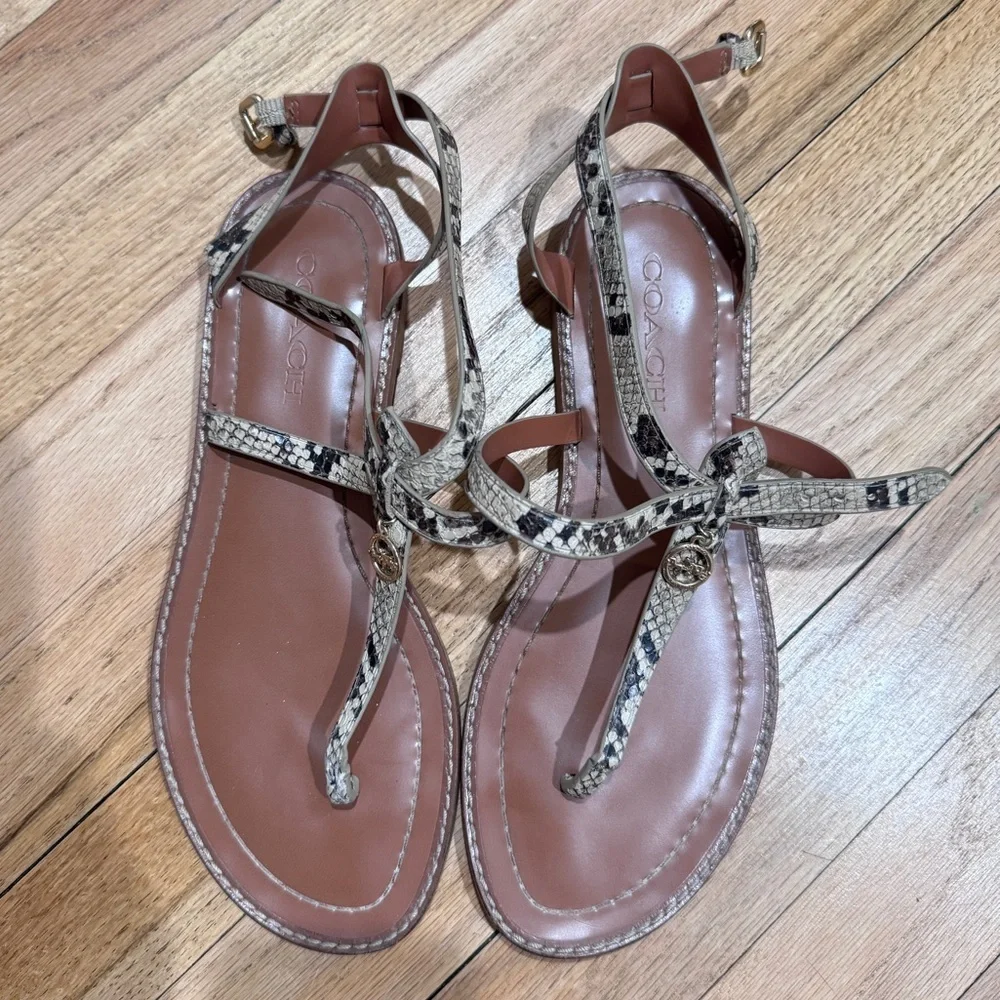 COACH Snake Print Sandals in size 7.5